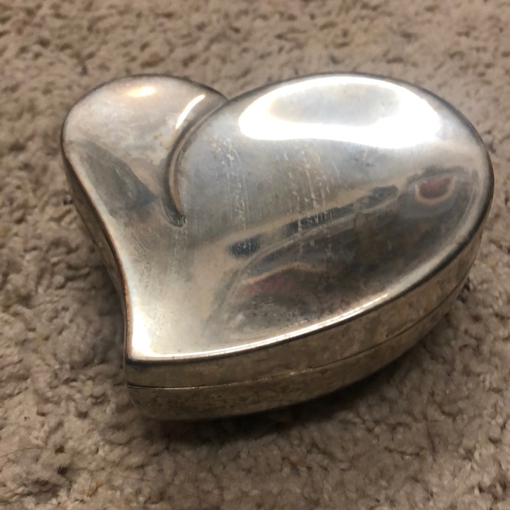 Small Real Silver Jewelry Heart Box